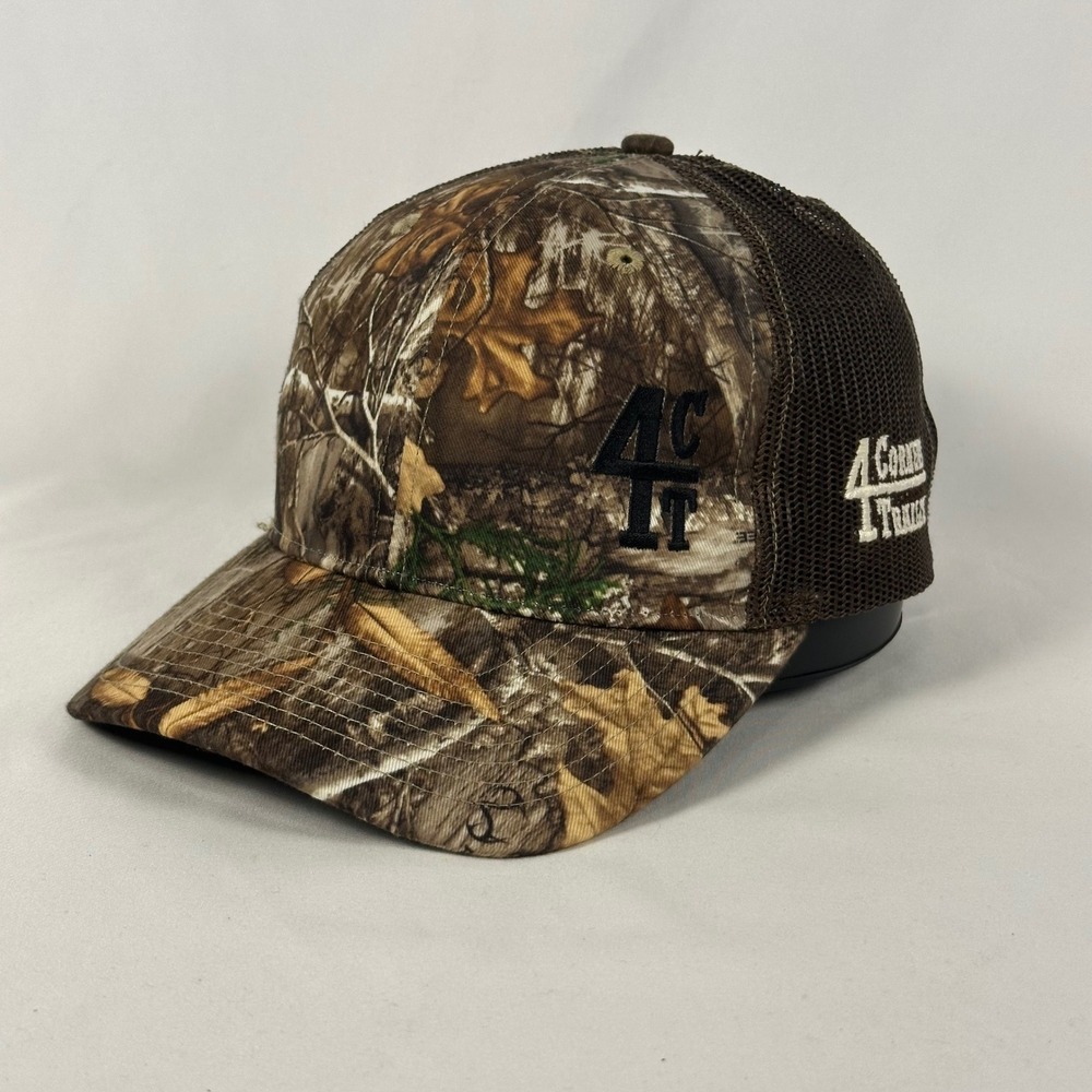 4 Corners Trailers Richardson 112P Trucker Hat Men OSFM Brown Camo Snapback Cap